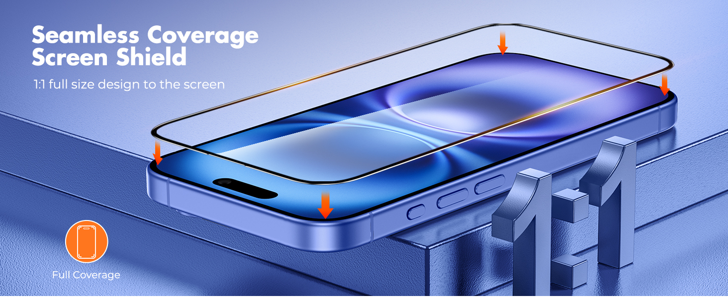 Tempered Glass Screen Protector for iPhone 16