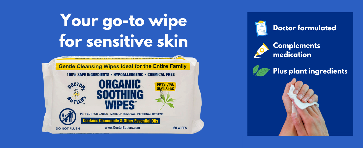 Doctor Butlers organic soothing wipes