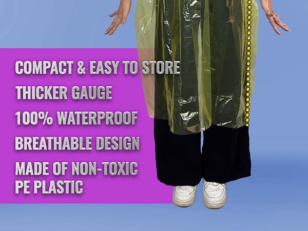 Clear Yellow thick Poncho