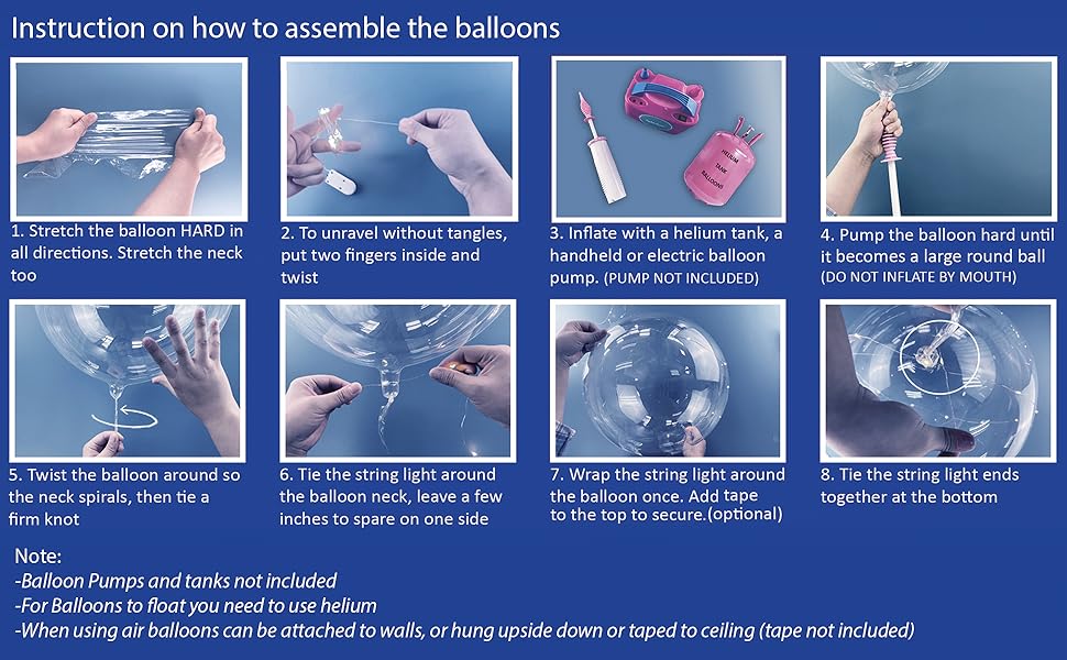 instruction manual for led balloons