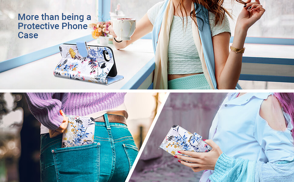 iphone 7 8 wallet case with card slot holders iphone 7 flip case stand pouch purse iphone se phone