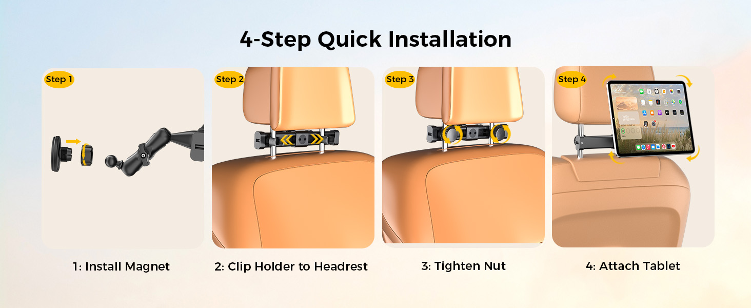 Car Headrest Tablet Holder