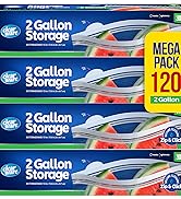 2 Gallon Plastic Storage Bags - Reusable Thick Food Storage Bags - Microwave-Safe, Zero BPA - Res...