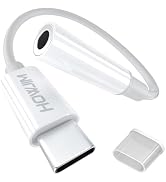 HOWJIM USB C to 3.5mm Headphone Jack Adapter,USB C to Aux Audio Dongle Cable Cord DAC Chip Nylon ...