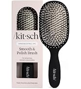 Kitsch Smooth & Polish Brush – Dual Bristle Detangler Brush, Shine & Frizz Control – Vegan Boar &...