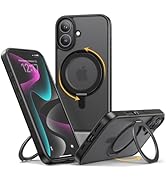NIMASO for iPhone 16 Plus Case with 360° Spin Magnetic Stand, Compatible with MagSafe, Shockproof...