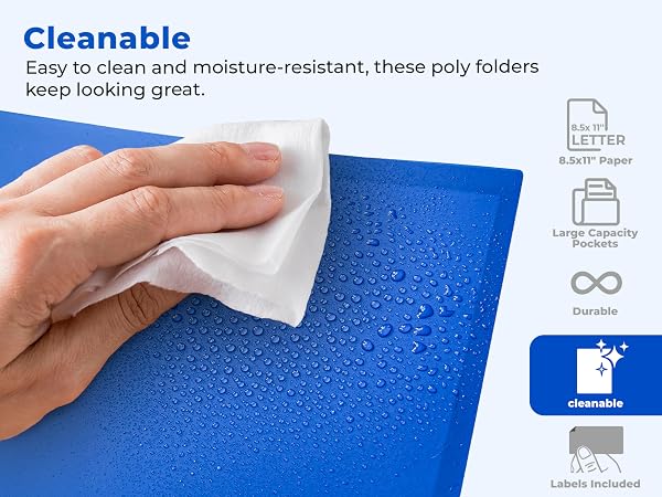 Dunwell 2-Pocket Poly Folder Vibrant - Cleanable