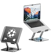 Briteroh Laptop Stand for Desk, Adjustable Metal Foldable Laptop Riser with 360° Rotation & Footb...