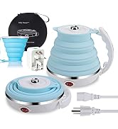 Upgrade Travel Kettle, ShineMe Food Grade Silicone Dual Voltage 110-220V Ultrathin Portable Elect...