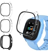3 Pack Protective Case for Verizon Gizmo Watch 3 Screen Protector, Hard PC Bumper Cover Built-in ...