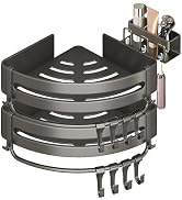 NAJIESUN 3 Piece Bathroom Shower Caddy - 2 piece shower caddy and 1 piece toothbrush holder, no d...