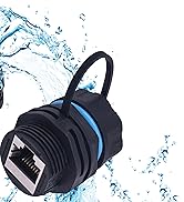 Waterproof CAT6 RJ45 Panel Mount Coupler,Lonlonty IP68 Shielded Industrial Panel Mount Bulkhead E...
