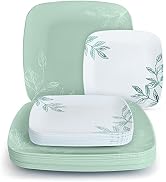 R-kay Mint Green Plastic Plates - 32 Count - 16 Dinner, 10 Inch Sage Green Plates Disposable And ...
