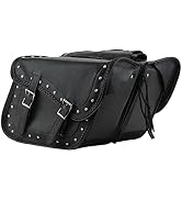 GARGOYLE BELLS Motorcycle Saddle Bags Leather Motorcycle Luggage Bag with Gun Holsters For Softai...