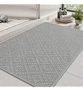AMOAMI Chenille Bath Mat, Super Absorbent Bathroom Mats Quick Dry Rubber Backed Bath Rug Non Slip...