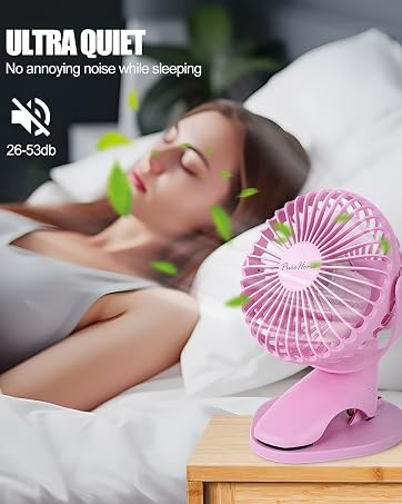 Portable Clip Fan with USB & Battery Powered