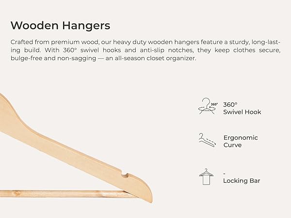 StorageWorks Wooden Hangers