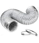 TEAIERXY 4 Inch 8feet Dryer Vent Duct Hose,Flexible Insulated Air Ducting,Vent Hose Aluminum Foil...