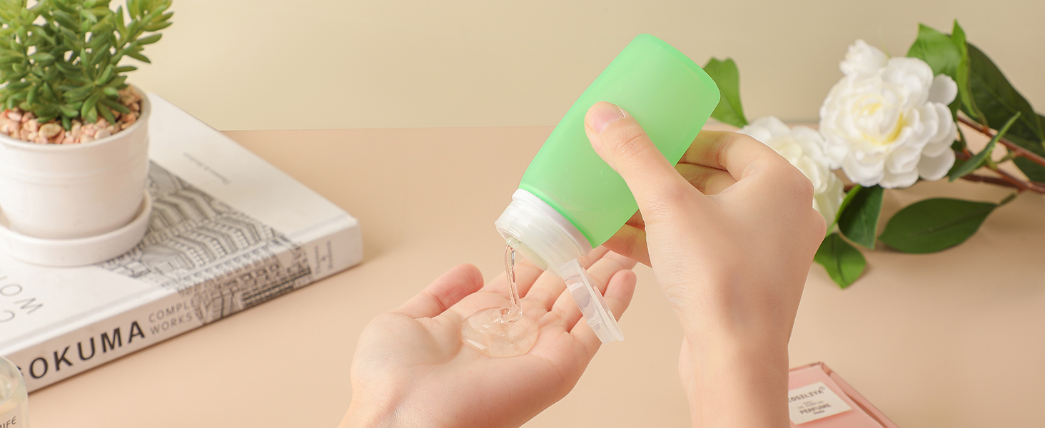 travel bottles, travel size bottles, travel squeeze bottles, silicone travel bottles