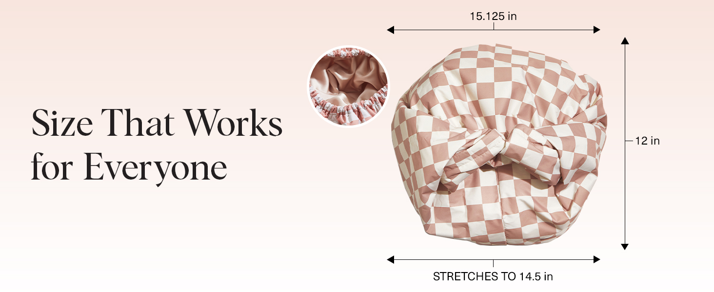 Large Wide Shower Cap for Women & Men Adjustable, Stylish Hair Cap for Shower, For Long & Short Hair