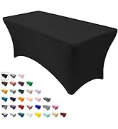 YOUR CHAIR COVERS - 6 ft Rectangular Fitted Spandex Tablecloths Party Folding Table Cover Elastic...