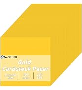 Gold Yellow Cardstock Paper Bulk 12'' x 12'', 100 Sheets 250gsm/92 lb Yellow Printer Cover Card S...