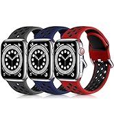 Lerobo 3 Pack Sport Bands Compatible with Apple Watch 44mm 45mm 42mm 49mm 41mm 38mm 40mm for Wome...