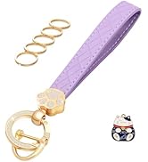 OHKYOOT Wristlet Keychain,Wrist Lanyard Cute Car Key Chain Cat Lover Gifts for Women Men