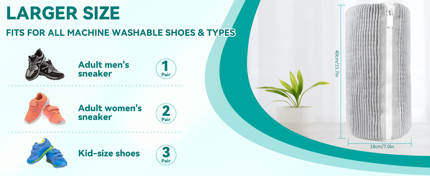 LARGER SIZE FITS FOR ALL MACHINE WASHABLE SHOES &TYPES
