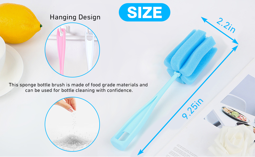 Bottle Scrubber sponge Cup Crevice Cleaning Brush Foam Cup Brush Bottle Scrubbing Brush