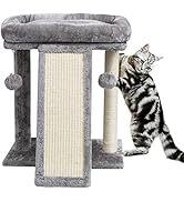 SYANDLVY Small Cat Tree with Scratching Post, Cat Scratching Board for Adults, Cat Post Scratcher...