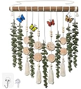 BADAO Artificial Eucalyptus Plant Green Leaves with Wooden Beads Garland Hanging Decoration for W...