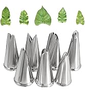 Dr.Pedi Leaf Piping Bags and Tips Set 7 Pieces Piping Tips Set Cake Decorating Tips Icing Piping ...
