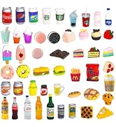 50 Pcs Miniature Food Drink Bottles Soda Pop Cans Pretend Play Kitchen Game Party Accessories Toy...