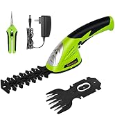Leisch Life Cordless Grass Shear & Shrubbery Trimmer - 7.2V 2 in 1 Handheld Hedge Trimmer Electri...
