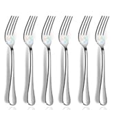 Forks,Dinner Forks, Set of 6 Top Food Grade Stainless Steel Silverware Forks, Table Forks, Flatwa...