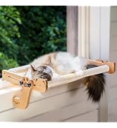 CHEERHOME PETS Cat Window Perch with Washable Bolster, Fluffy Cats Hammock Bed for Window, Adjust...
