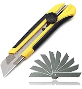 25MM Heavy Duty Utility Knife, Box Cutter with 20pcs SK-5 Retract Blades, Snap-Off Cutters with R...