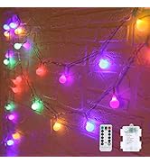 Globe String Lights, 34 FT 100 LED Battery Operated String Lights 8 Modes with Remote Globe Strin...