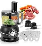 12 Cup Smart Food Processor, Electric Food Chopper Slicer with French-Fry Slicing Shredding Chopp...