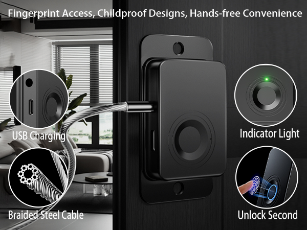 Keyless Fingerprint Lock-Adhesive / Drill