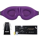 MZOO Luxury Sleep Eye Mask for Side Sleeper Men Women, Zero Eye Pressure 3D Sleeping Mask, Light ...
