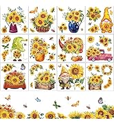 12 Sheets Sunflower Rub on Transfer Flower Decor Transfer Stickers Fall Holiday Spring Rub on Dec...
