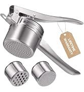 Potato Ricer, Sopito Upgraded Stainless Steel Potato Masher with 2 Interchangeable Cups Heavy Dut...