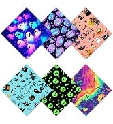 CREATCABIN 6 Packs Halloween Glasses Cleaning Cloth Microfiber Cloth Soft Multicolor Cleaner Sung...