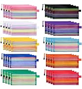 JARLINK 40 Pack 10 Colors Zipper Mesh Pouch, Storage Pouches Multipurpose Travel Bags for Office ...