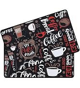 SHACOS Coffee Bar Mats 2-pack, 12x19 Inch Absorbent Non-Slip Rubber, Waterproof & Heat Resistant,...