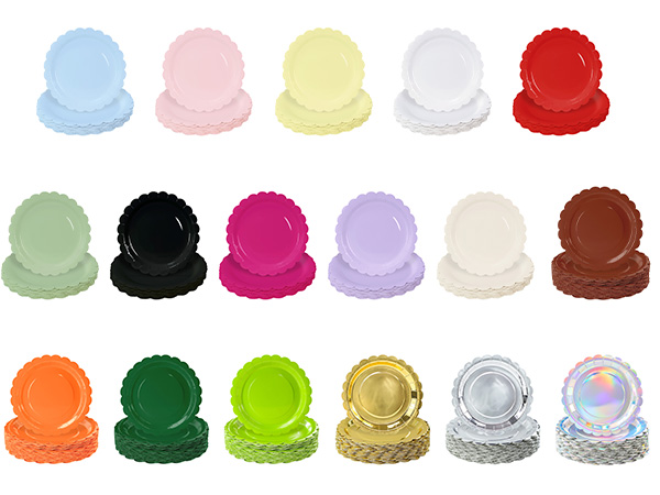 scalloped paper plates disposable dinner plates dessert wedding birthday scalloped plates for party