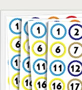 800 Number Stickers 1-40, 20 Sheets of Polka Dot Waterproof/Oil-Resistant/Tear-Resistant Removabl...