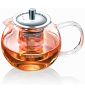 TMOST Glass Teapot with Removable Infuser 650ml/22oz Glass Tea Kettle Teapot blooming Loose Leaf ...